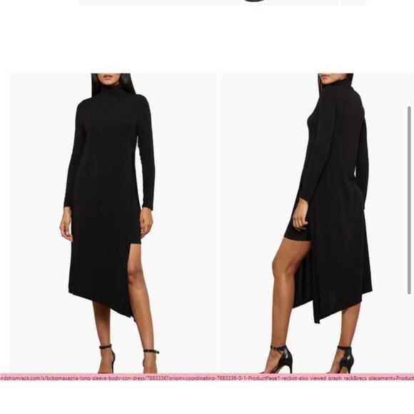 BCBGMAXAZRIA Essential Long Sleeve Turtleneck Dress Black Size Medium NWT - Picture 11 of 11